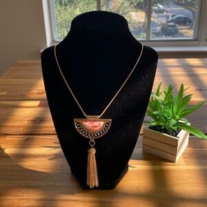 Elegant Gold and Cherry Pendant Necklace 18"